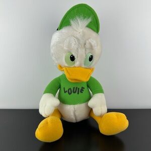 Disney Ducktales Rare 1986 Louie Duck Tales 13” Large Green White Orange Plush